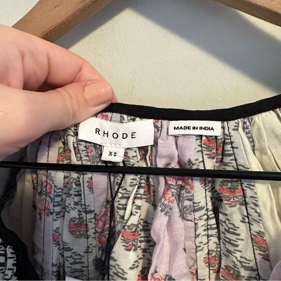 NWT Rhode Purple Floral Long Sleeve Mini Dress XS - Picture 14 of 14